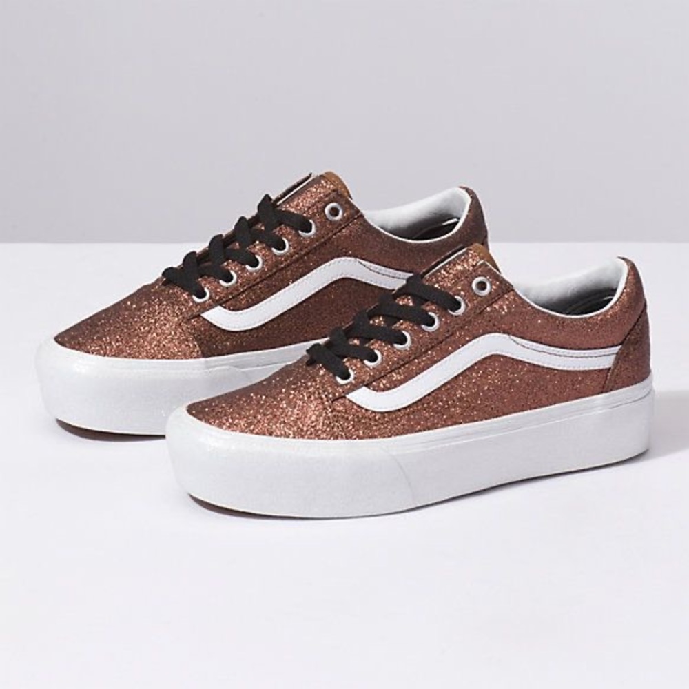 Bronze glitter vans